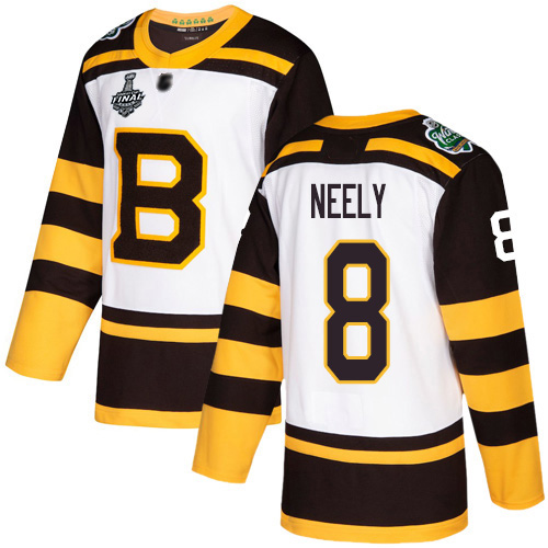 Adidas Bruins #8 Cam Neely White Authentic 2019 Winter Classic Stanley Cup Final Bound Youth Stitched NHL Jersey