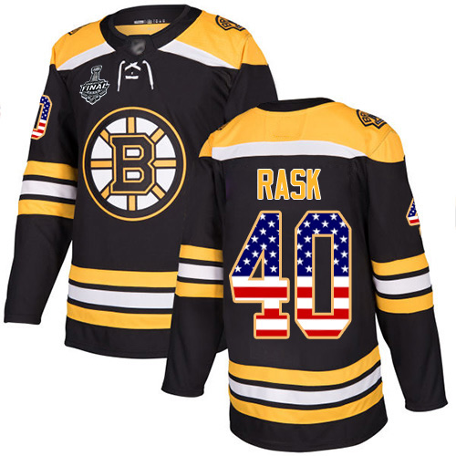 Adidas Bruins #40 Tuukka Rask Black Home Authentic USA Flag Stanley Cup Final Bound Youth Stitched NHL Jersey