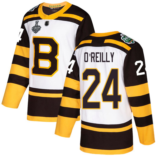 Adidas Bruins #24 Terry O'Reilly White Authentic 2019 Winter Classic Stanley Cup Final Bound Youth Stitched NHL Jersey