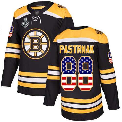Adidas Bruins #88 David Pastrnak Black Home Authentic USA Flag Stanley Cup Final Bound Youth Stitched NHL Jersey