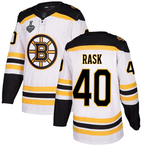 Adidas Bruins #40 Tuukka Rask White Road Authentic Stanley Cup Final Bound Youth Stitched NHL Jersey
