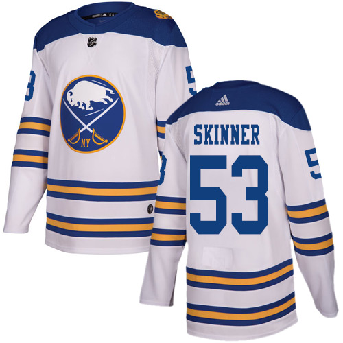 Adidas Sabres #53 Jeff Skinner White Authentic 2018 Winter Classic Youth Stitched NHL Jersey
