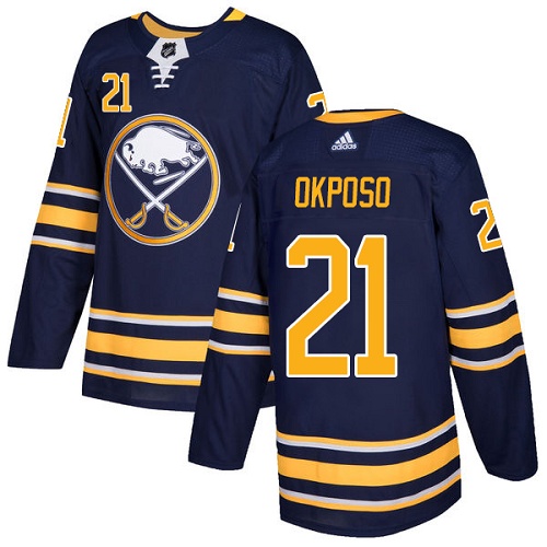 Adidas Sabres #21 Kyle Okposo Navy Blue Home Authentic Youth Stitched NHL Jersey