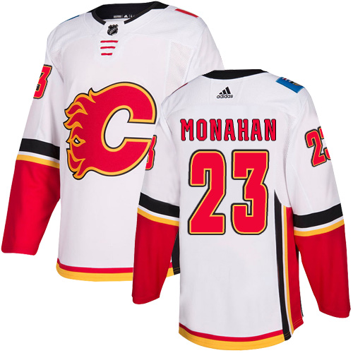 Adidas Flames #23 Sean Monahan White Road Authentic Stitched Youth NHL Jersey
