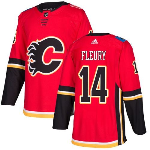 Adidas Flames #14 Theoren Fleury Red Home Authentic Stitched Youth NHL Jersey