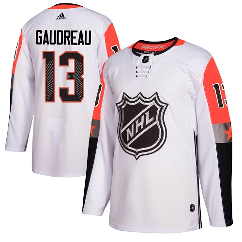Adidas Flames #13 Johnny Gaudreau White 2018 All-Star Pacific Division Authentic Stitched Youth NHL Jersey