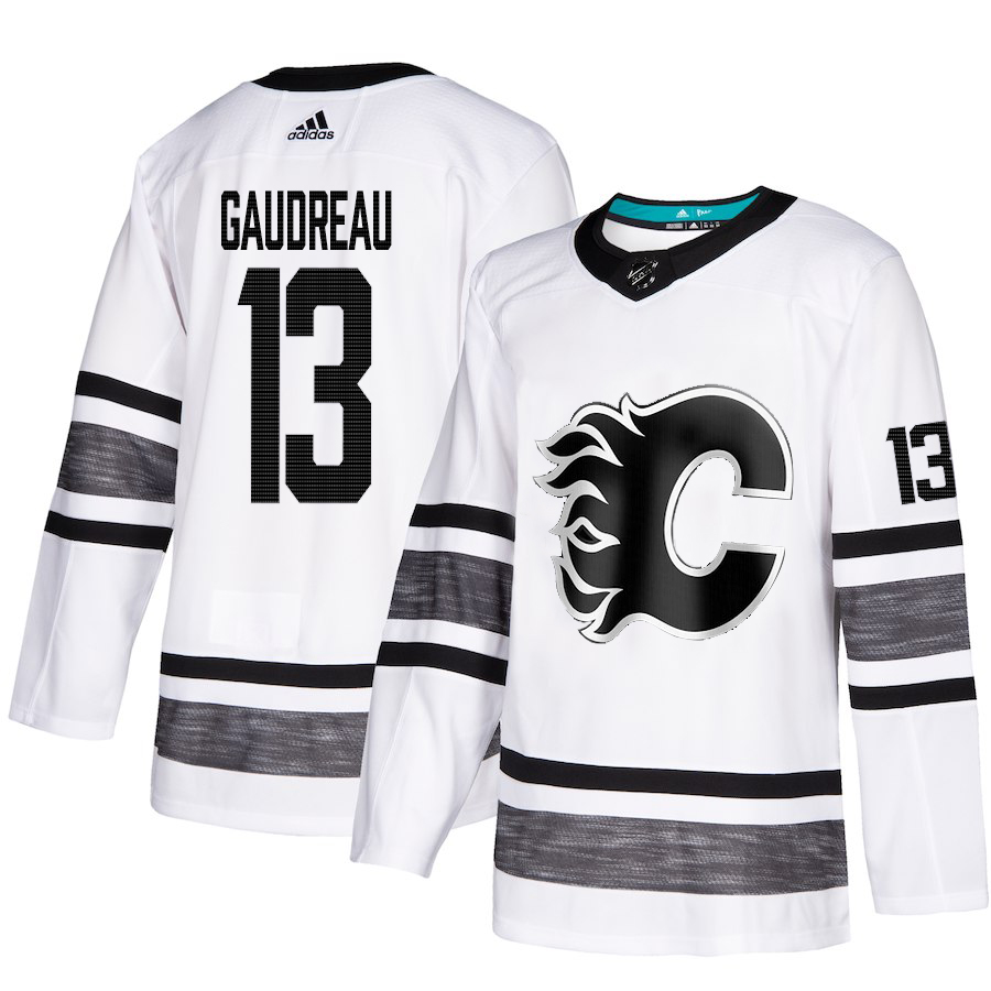 Adidas Flames #13 Johnny Gaudreau White Authentic 2019 All-Star Stitched Youth NHL Jersey
