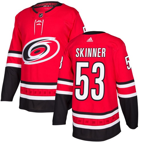 Adidas Hurricanes #53 Jeff Skinner Red Home Authentic Stitched Youth NHL Jersey