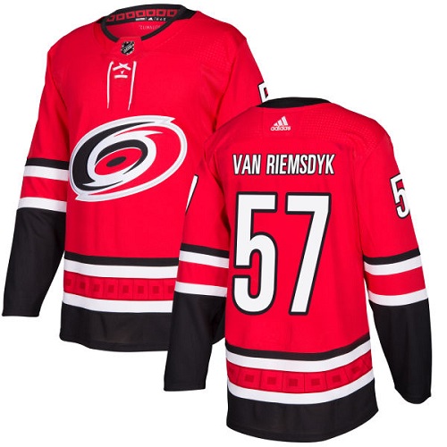 Adidas Hurricanes #57 Trevor Van Riemsdyk Red Home Authentic Stitched Youth NHL Jersey