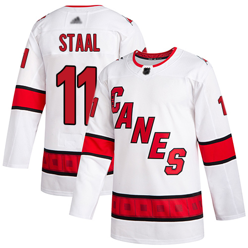 Adidas Hurricanes #11 Jordan Staal White Road Authentic Stitched Youth NHL Jersey