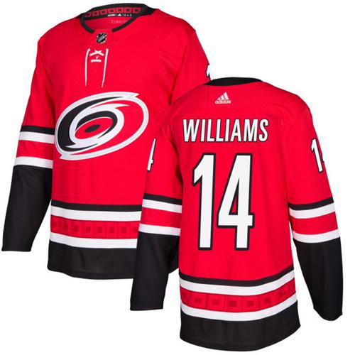 Adidas Hurricanes #14 Justin Williams Red Home Authentic Stitched Youth NHL Jersey