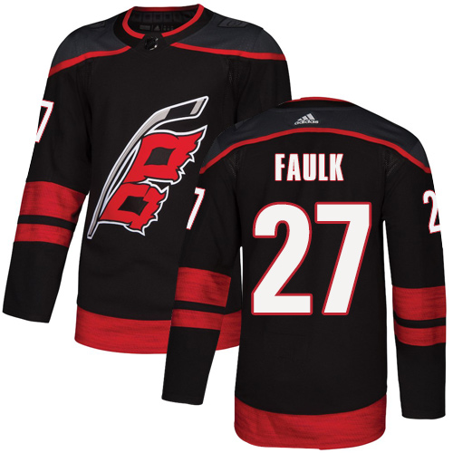Adidas Hurricanes #27 Justin Faulk Black Alternate Authentic Stitched Youth NHL Jersey