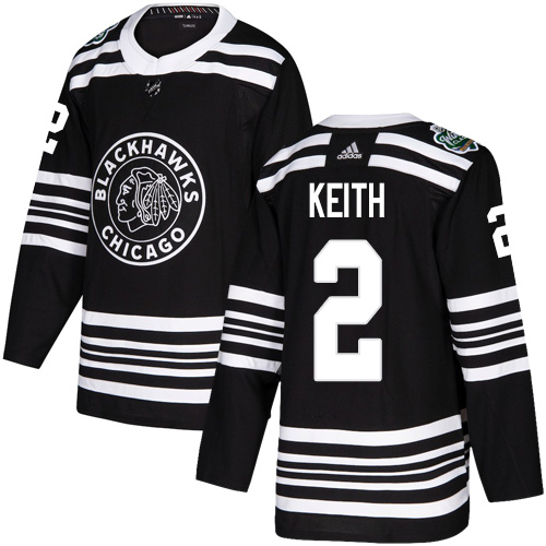 Adidas Blackhawks #2 Duncan Keith Black Authentic 2019 Winter Classic Stitched Youth NHL Jersey