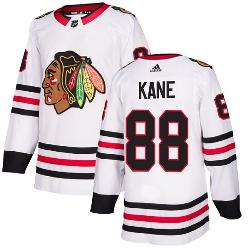 Adidas Blackhawks #88 Patrick Kane White Road Authentic Stitched Youth NHL Jersey