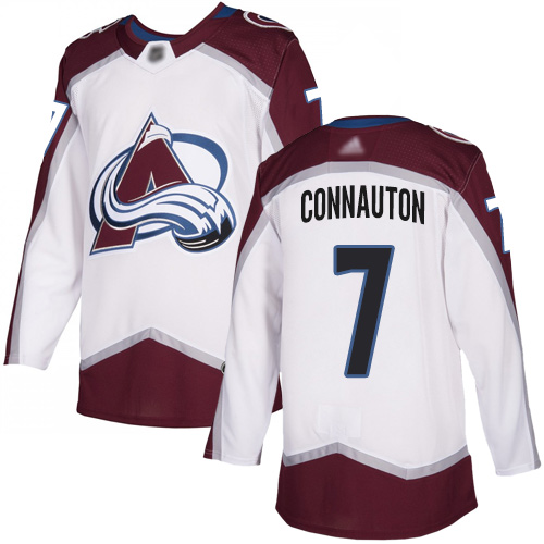 Adidas Avalanche #7 Kevin Connauton White Road Authentic Stitched Youth NHL Jersey