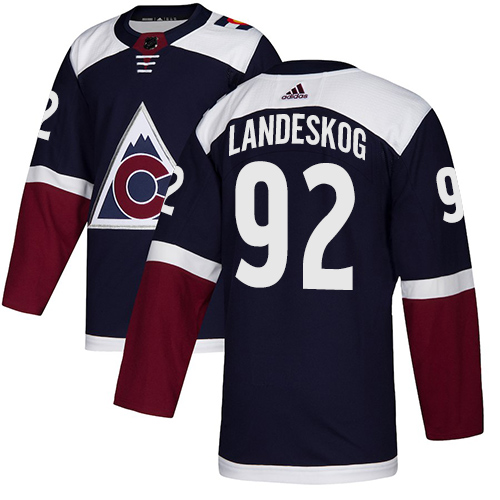 Adidas Avalanche #92 Gabriel Landeskog Navy Alternate Authentic Stitched Youth NHL Jersey