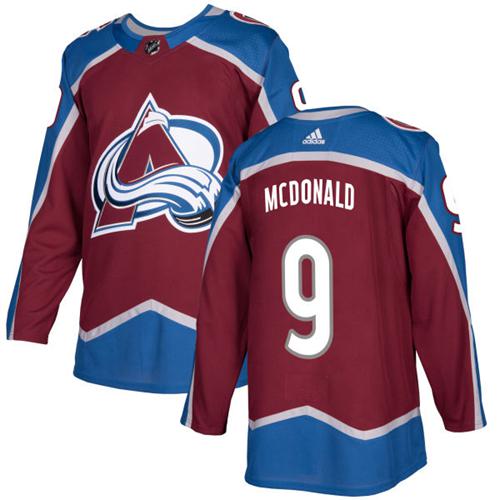 Adidas Avalanche #9 Lanny McDonald Burgundy Home Authentic Stitched Youth NHL Jersey