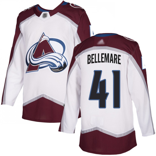 Adidas Avalanche #41 Pierre-Edouard Bellemare White Road Authentic Stitched Youth NHL Jersey
