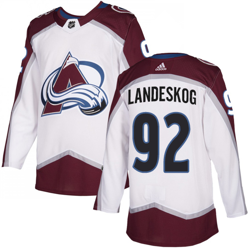 Adidas Avalanche #92 Gabriel Landeskog White Road Authentic Stitched Youth NHL Jersey