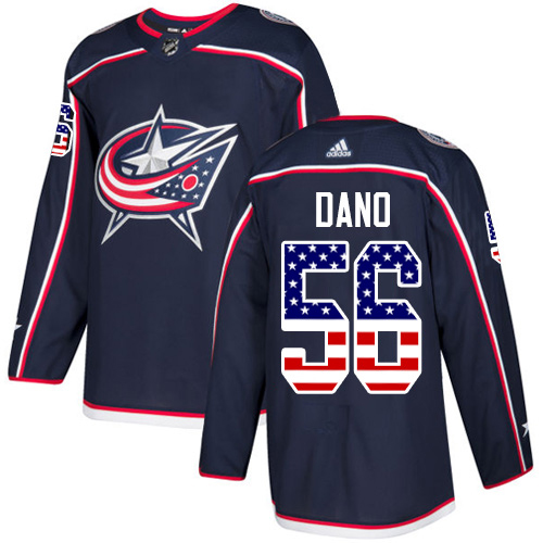 Adidas Blue Jackets #56 Marko Dano Navy Blue Home Authentic USA Flag Stitched Youth NHL Jersey