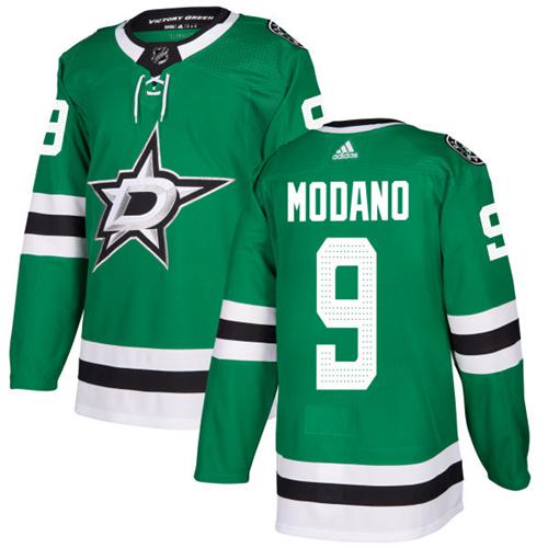 Adidas Stars #9 Mike Modano Green Home Authentic Youth Stitched NHL Jersey