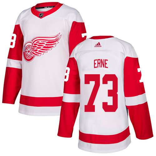 Adidas Red Wings #73 Adam Erne White Road Authentic Stitched Youth NHL Jersey
