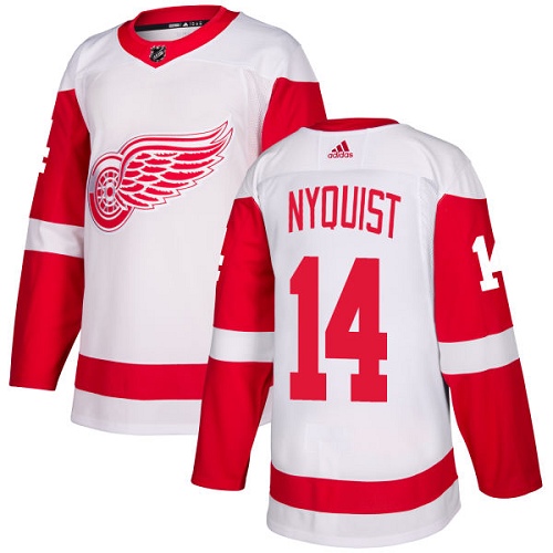 Adidas Red Wings #14 Gustav Nyquist White Road Authentic Stitched Youth NHL Jersey