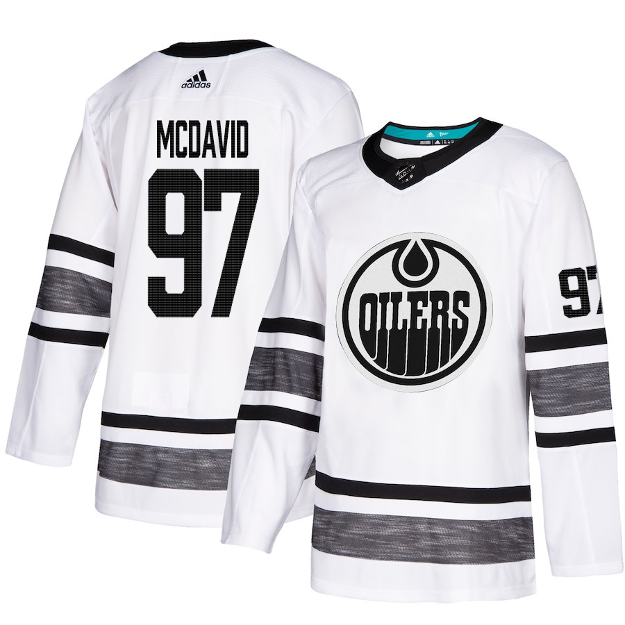 Adidas Oilers #97 Connor McDavid White Authentic 2019 All-Star Stitched Youth NHL Jersey