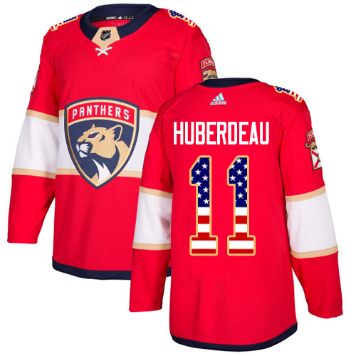 Adidas Panthers #11 Jonathan Huberdeau Red Home Authentic USA Flag Stitched Youth NHL Jersey
