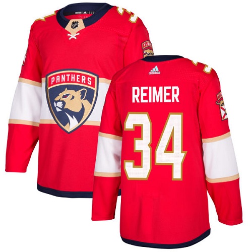 Adidas Panthers #34 James Reimer Red Home Authentic Stitched Youth NHL Jersey