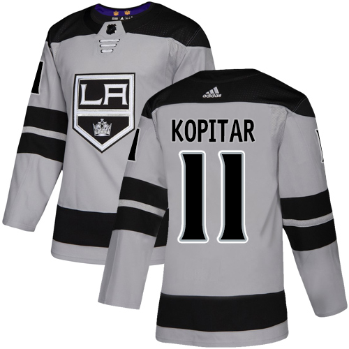 Adidas Kings #11 Anze Kopitar Gray Alternate Authentic Stitched Youth NHL Jersey