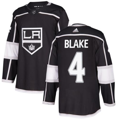Adidas Kings #4 Rob Blake Black Home Authentic Stitched Youth NHL Jersey