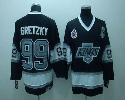 Kings #99 Wayne Gretzky Black CCM Throwback Embroidered Youth NHL Jersey