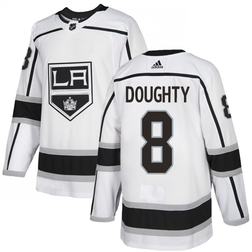Adidas Kings #8 Drew Doughty White Road Authentic Stitched Youth NHL Jersey