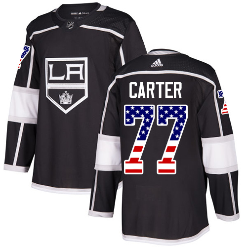 Adidas Kings #77 Jeff Carter Black Home Authentic USA Flag Stitched Youth NHL Jersey