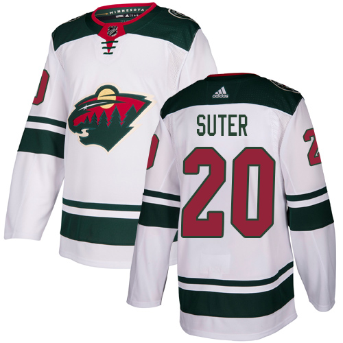 Adidas Wild #20 Ryan Suter White Road Authentic Stitched Youth NHL Jersey