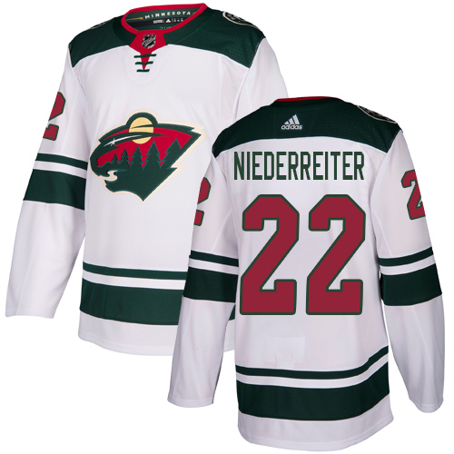 Adidas Wild #22 Nino Niederreiter White Road Authentic Stitched Youth NHL Jersey