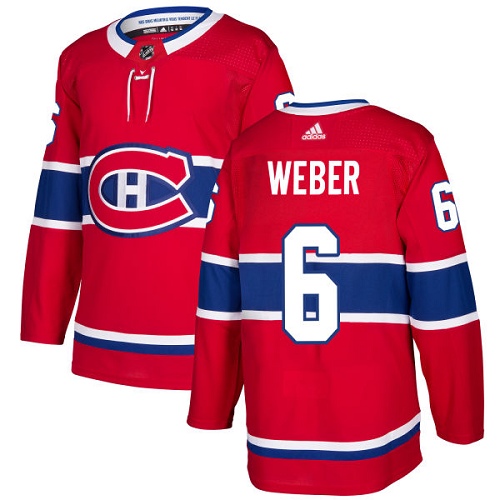 Adidas Canadiens #6 Shea Weber Red Home Authentic Stitched Youth NHL Jersey