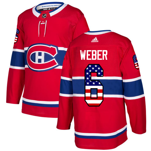 Adidas Canadiens #6 Shea Weber Red Home Authentic USA Flag Stitched Youth NHL Jersey