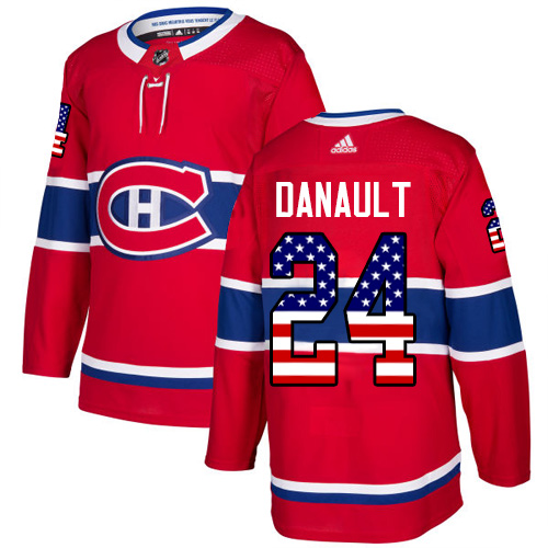 Adidas Canadiens #24 Phillip Danault Red Home Authentic USA Flag Stitched Youth NHL Jersey