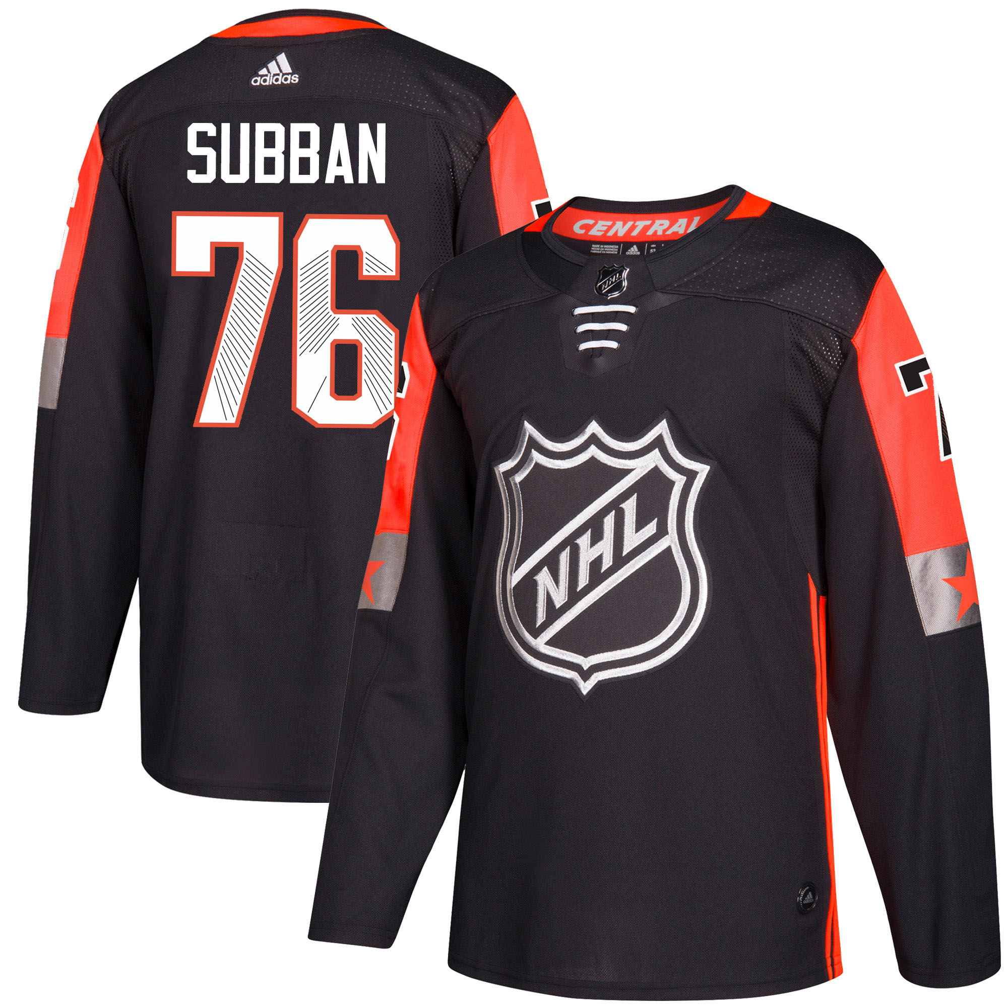 Adidas Predators #76 P.K Subban Black 2018 All-Star Central Division Authentic Stitched Youth NHL Jersey