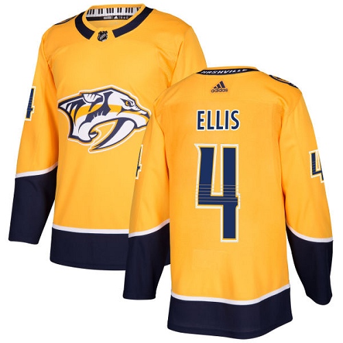 Adidas Predators #4 Ryan Ellis Yellow Home Authentic Stitched Youth NHL Jersey