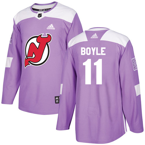 Adidas Devils #11 Brian Boyle Purple Authentic Fights Cancer Stitched Youth NHL Jersey