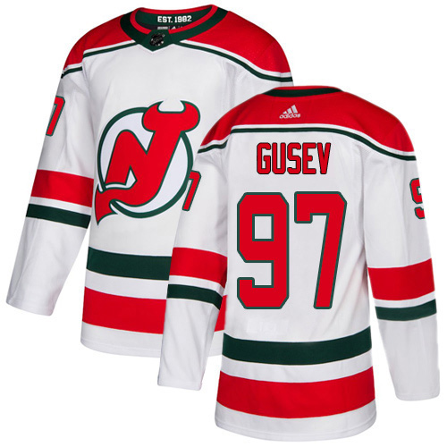 Adidas Devils #97 Nikita Gusev White Alternate Authentic Stitched Youth NHL Jersey