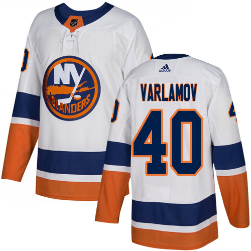Adidas Islanders #40 Semyon Varlamov White Road Authentic Stitched Youth NHL Jersey