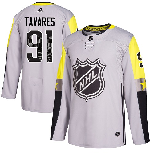 Adidas Islanders #91 John Tavares Gray 2018 All-Star Metro Division Authentic Stitched Youth NHL Jersey
