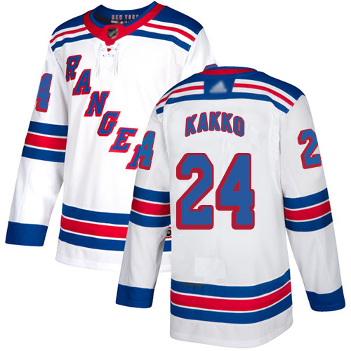 Adidas Rangers #24 Kaapo Kakko White Road Authentic Stitched Youth NHL Jersey
