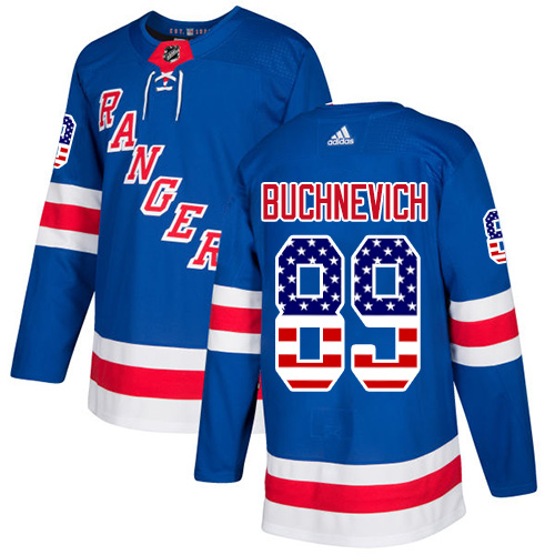 Adidas Rangers #89 Pavel Buchnevich Royal Blue Home Authentic USA Flag Stitched Youth NHL Jersey