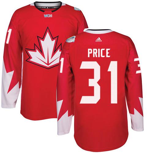 Team Canada #31 Carey Price Red 2016 World Cup Stitched Youth NHL Jersey