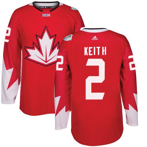 Team Canada #2 Duncan Keith Red 2016 World Cup Stitched Youth NHL Jersey